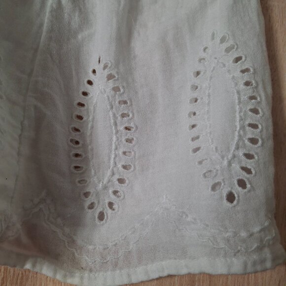 Old Navy Short White Cotton Eyelet Dress Size M Cotton Lined A-Line - Picture 11 of 14